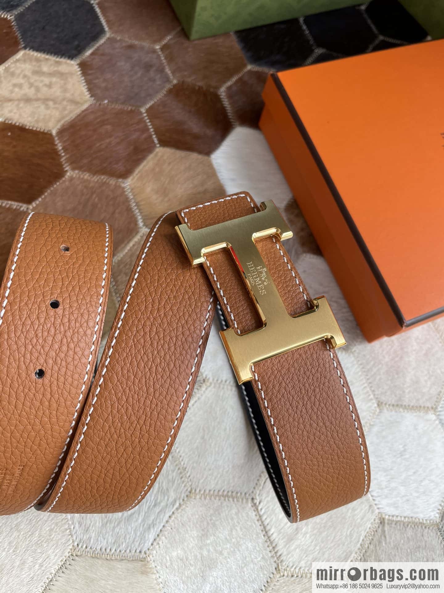 Hermes Hermes, boutique horse-drawn carriage buckle 3.8cm original order quality belt