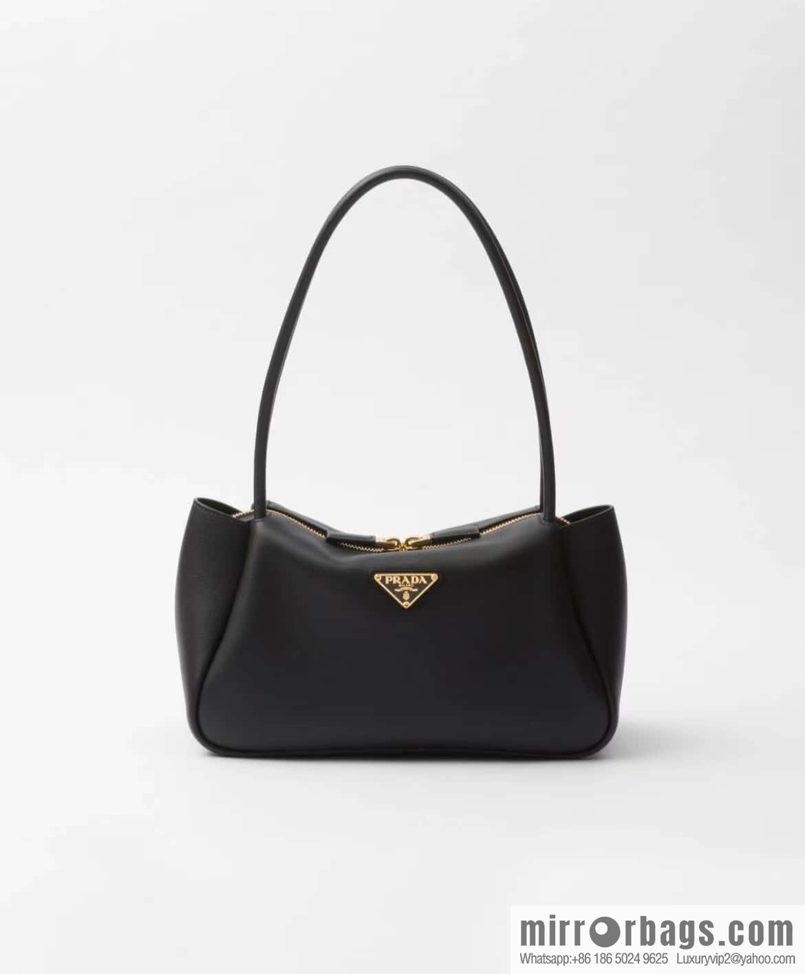 PRADA imported calfskin shoulder backpack 1BA444 black