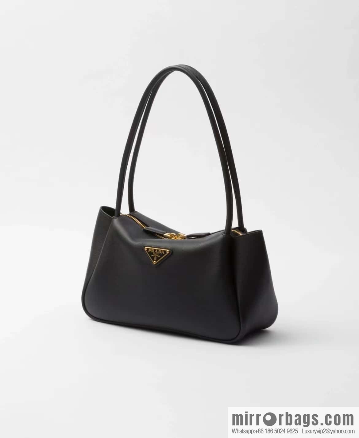 PRADA imported calfskin shoulder backpack 1BA444 black