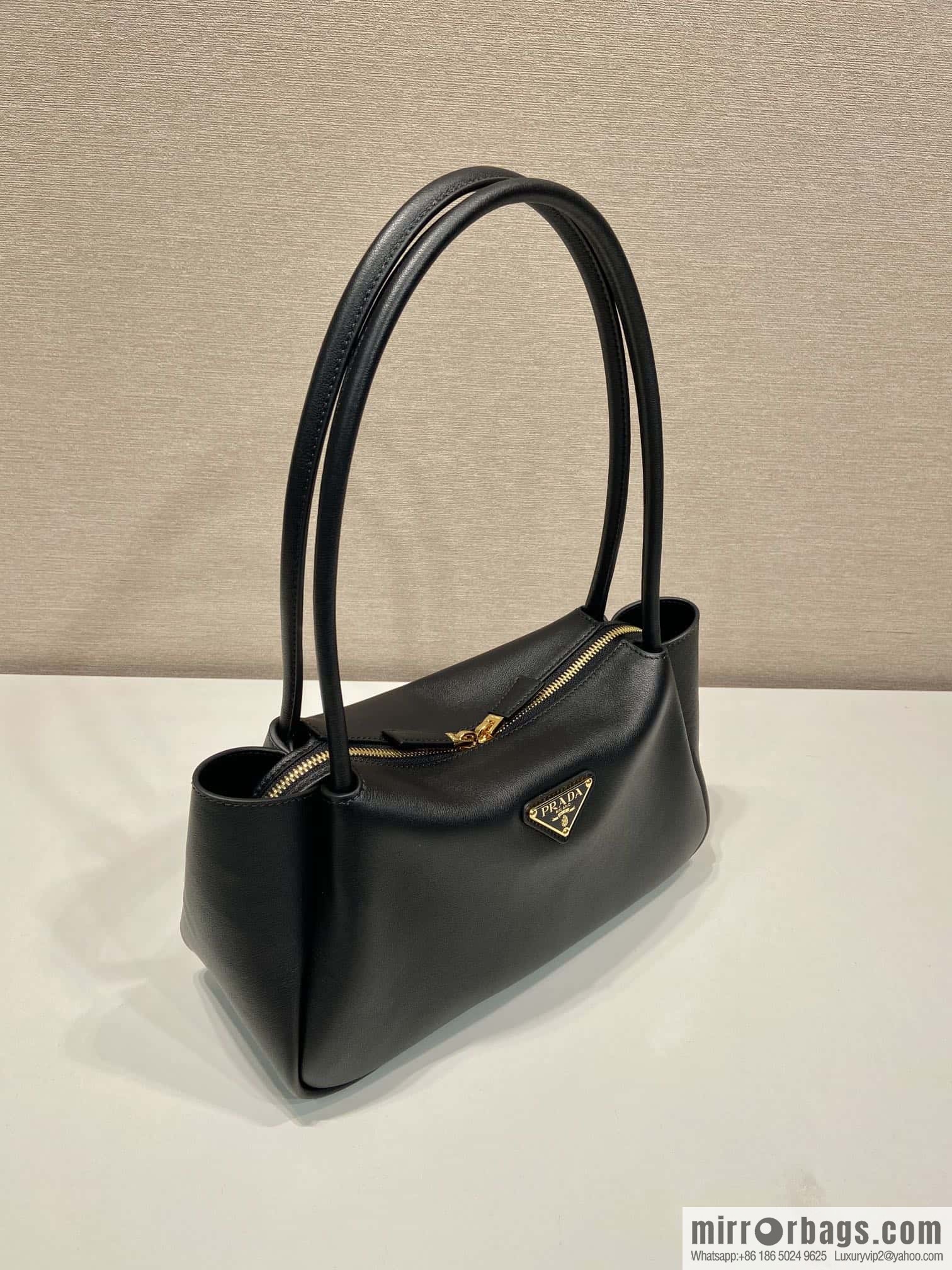 PRADA imported calfskin shoulder backpack 1BA444 black