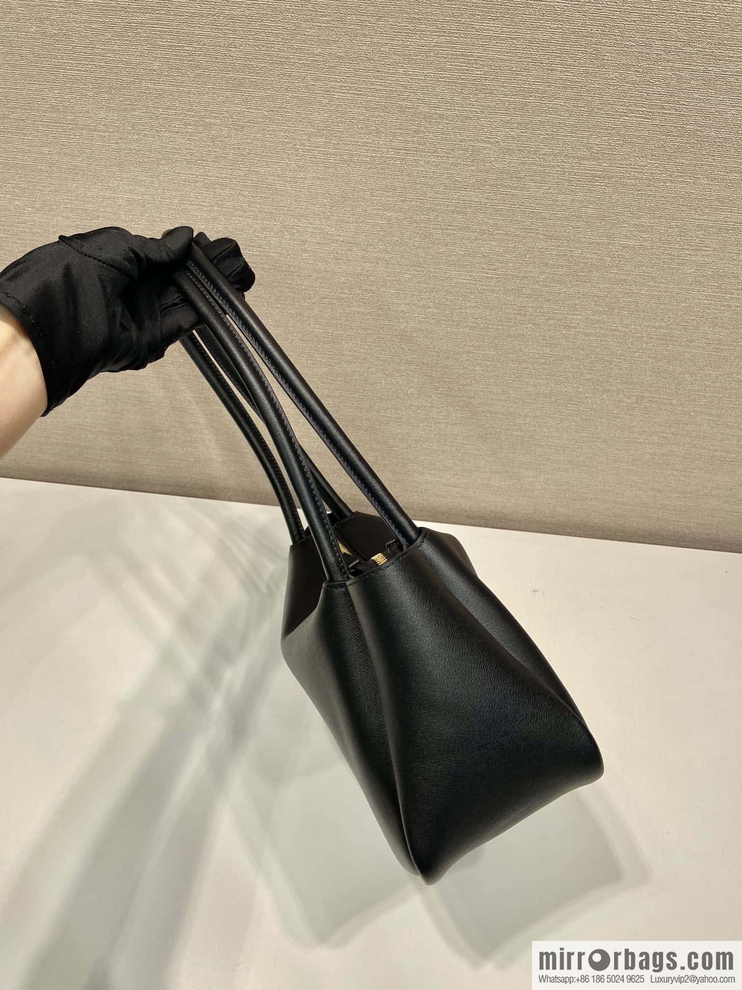 PRADA imported calfskin shoulder backpack 1BA444 black