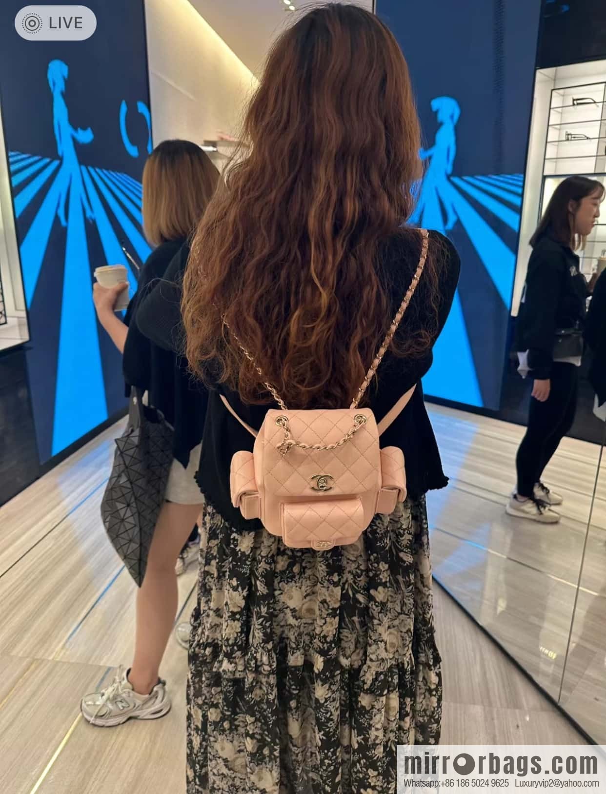 CHANEL 23K new, tank Dumas small shoulder backpack AS4399 light pink
