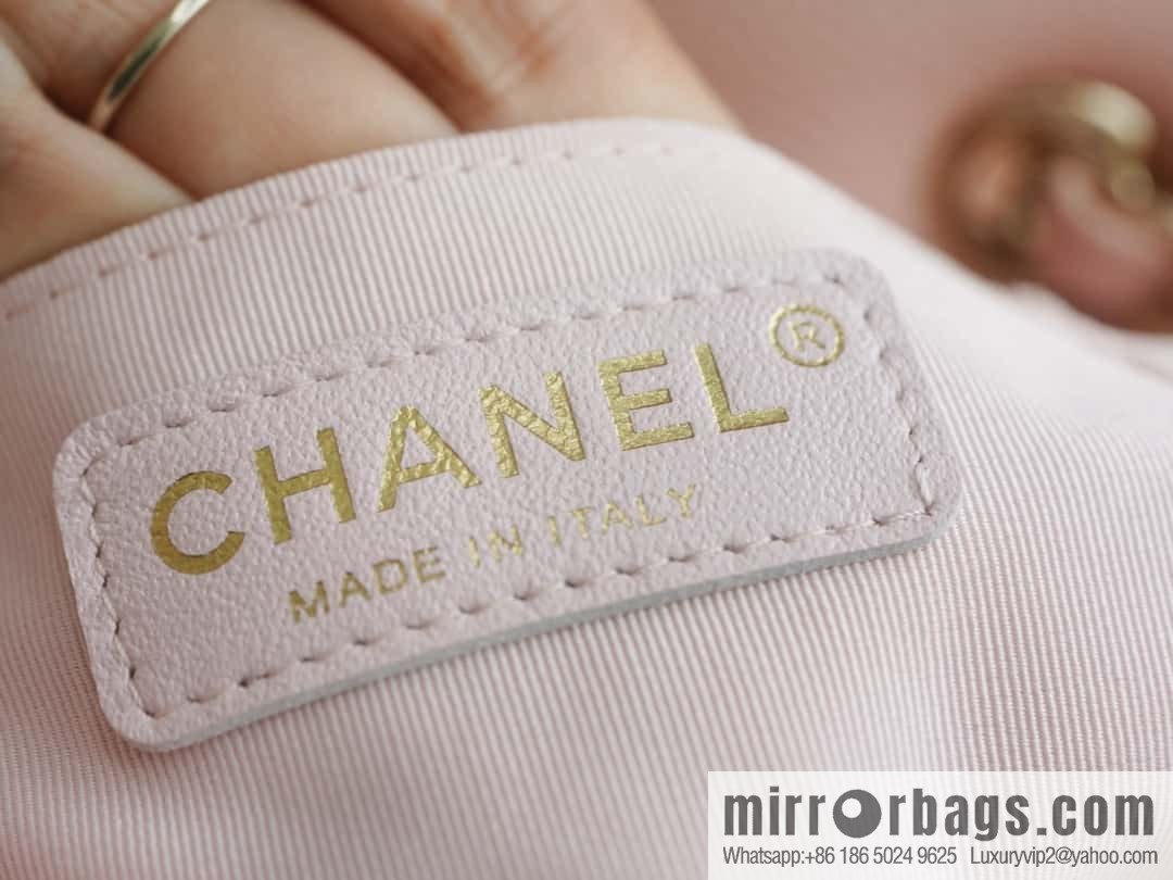 CHANEL 23K new, tank Dumas small shoulder backpack AS4399 light pink