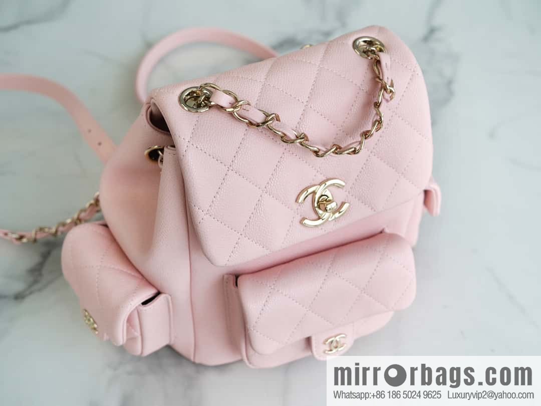 CHANEL 23K new, tank Dumas large shoulder backpack AS4398 light pink