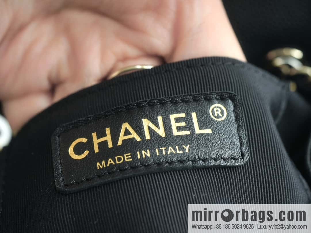 CHANEL 23K new, tank Dumas small shoulder backpack AS4399 black