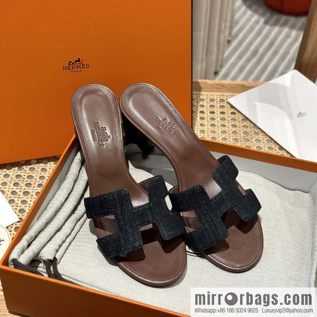 Hermès' latest popular denim high heels