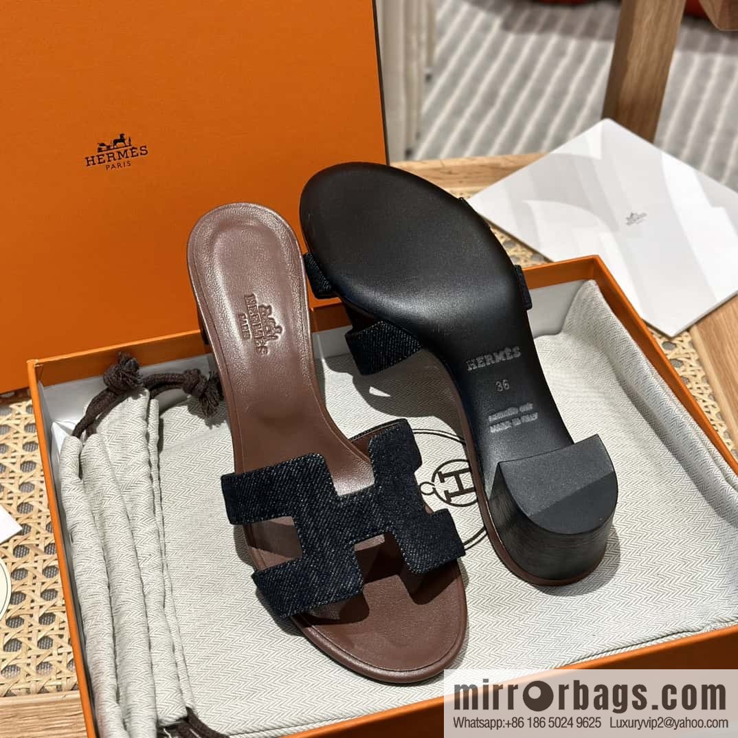Hermès' latest popular denim high heels