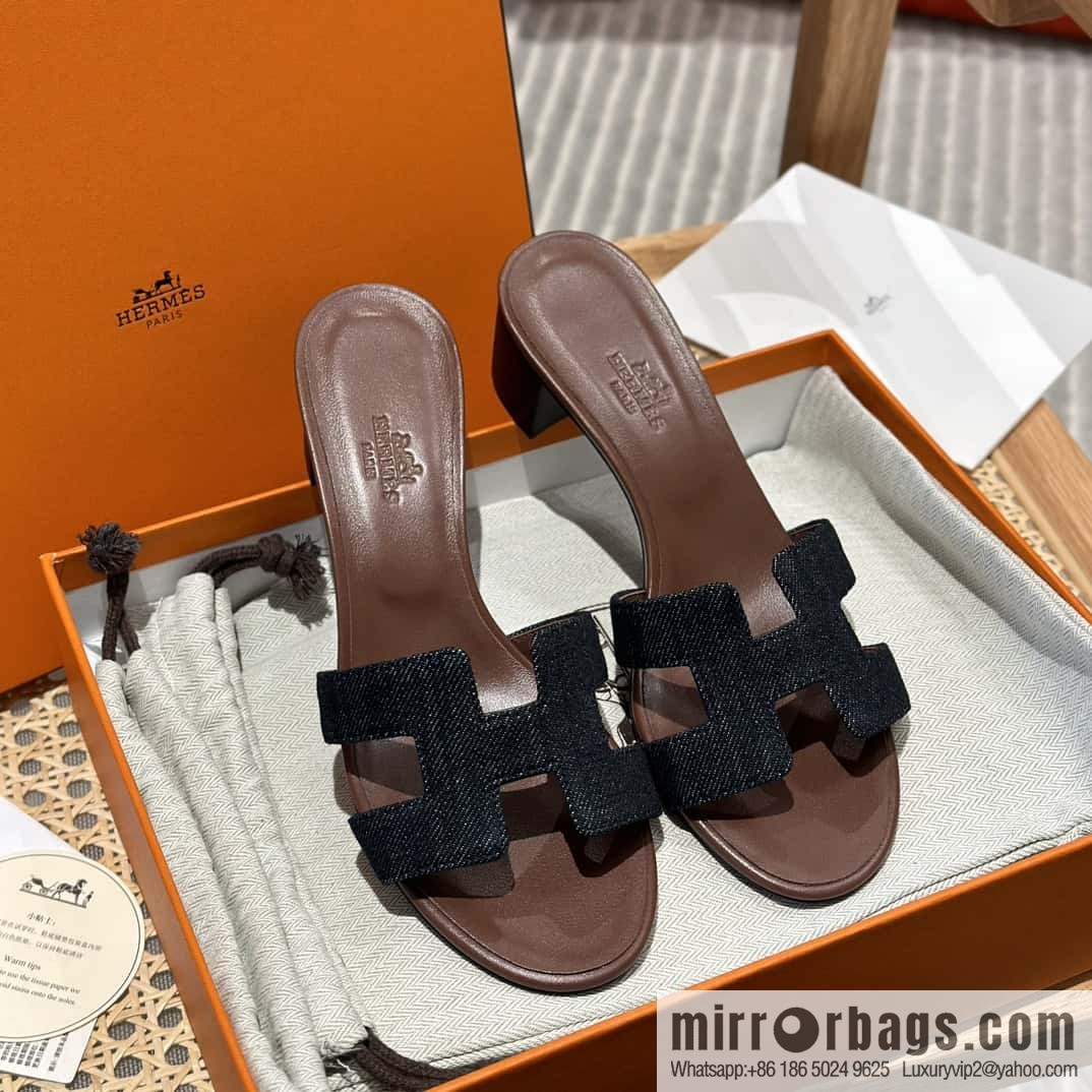 Hermès' latest popular denim high heels