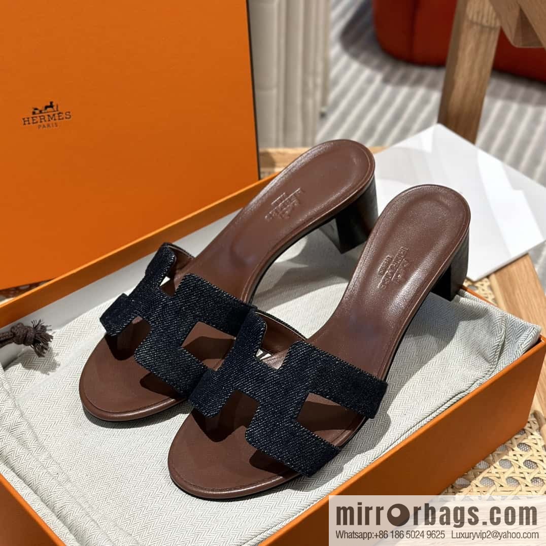 Hermès' latest popular denim high heels