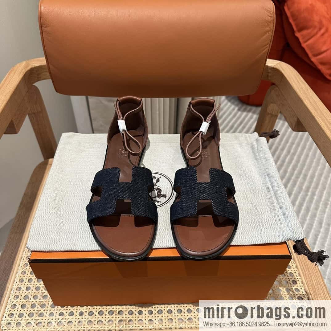 Hermès denim, new little sandals.