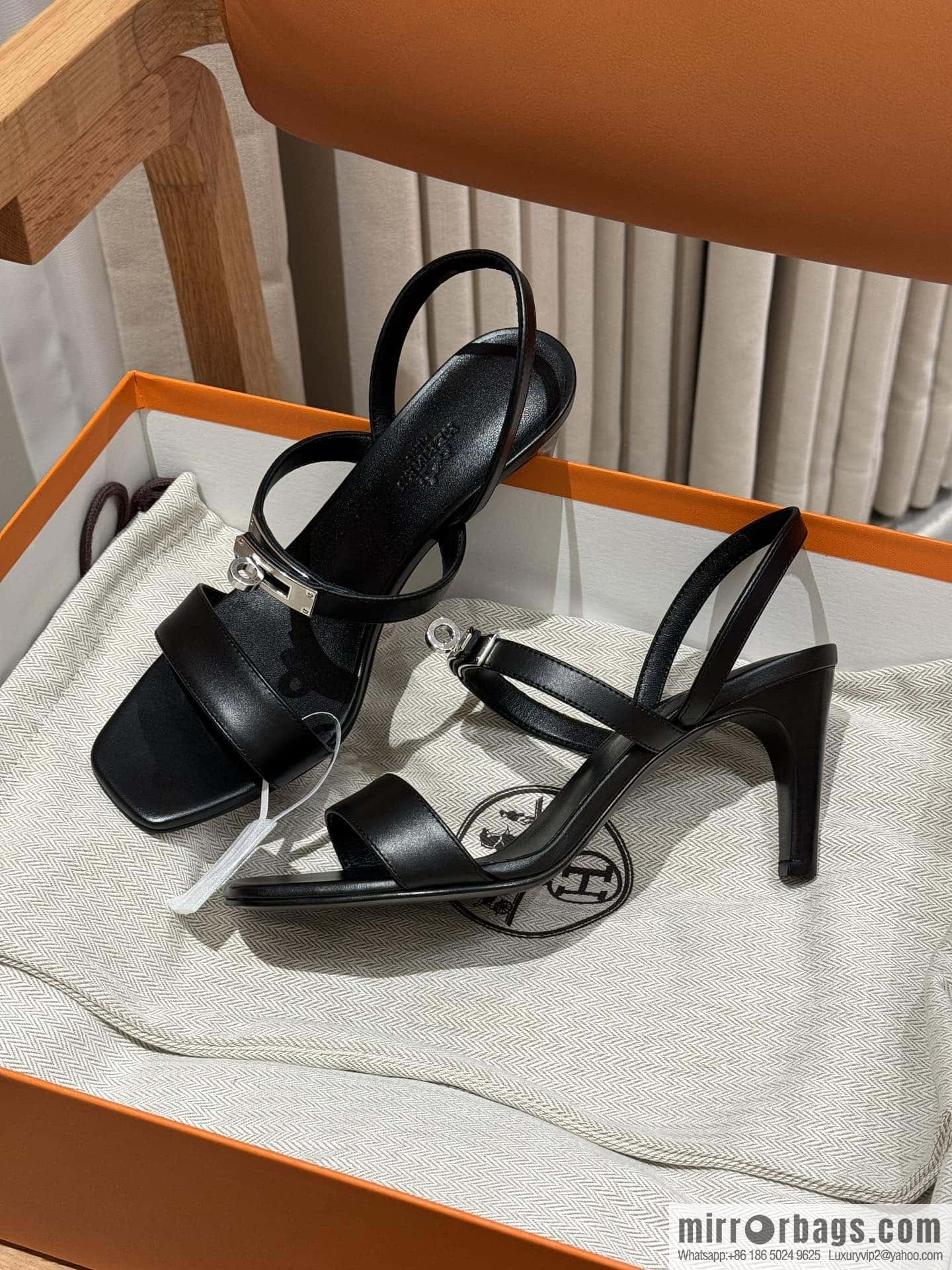 Hermès kelly buckle high-heeled sandals