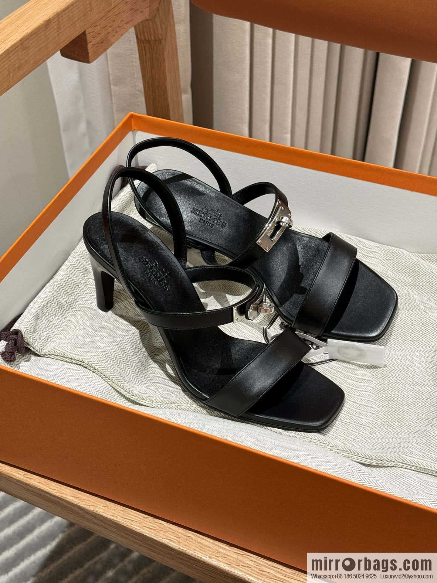 Hermès kelly buckle high-heeled sandals
