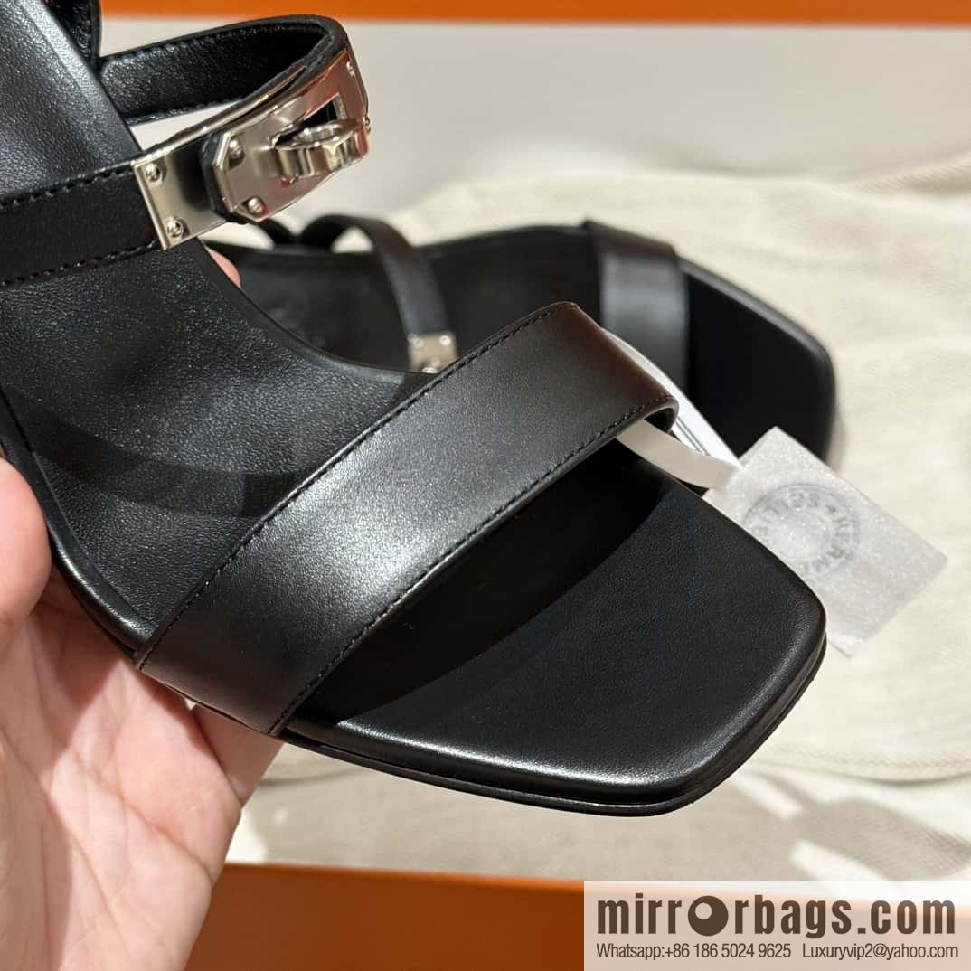 Hermès kelly buckle high-heeled sandals
