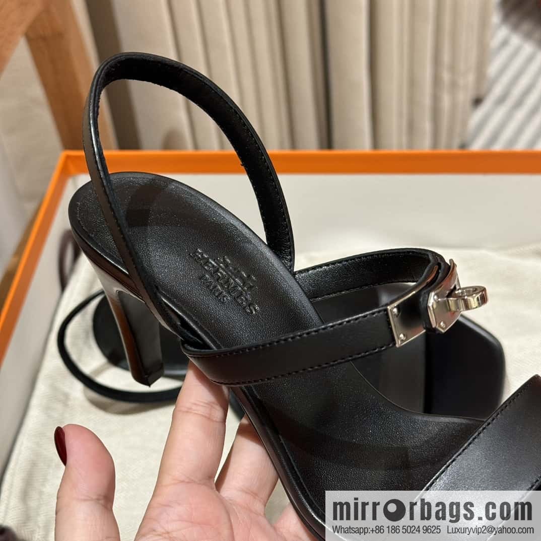 Hermès kelly buckle high-heeled sandals