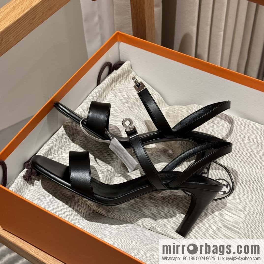 Hermès kelly buckle high-heeled sandals