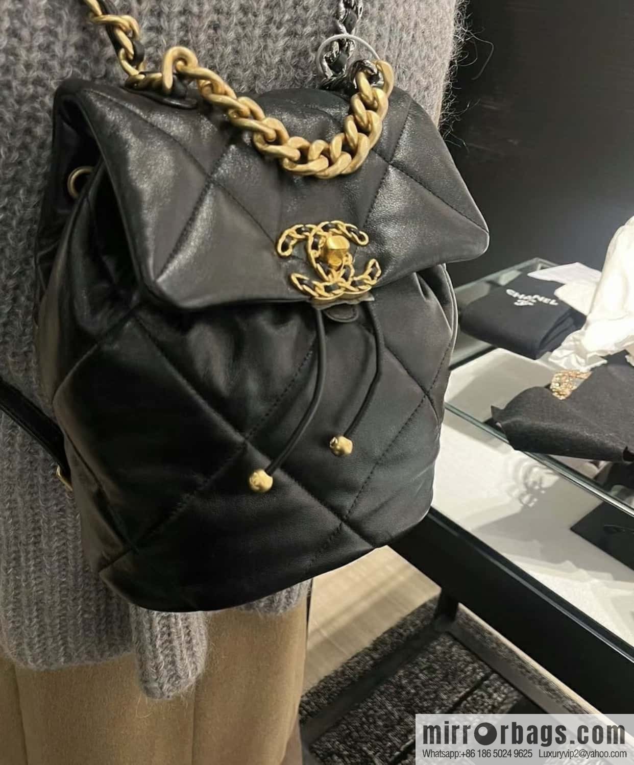 CHANEL 24C 19bag double backpack AS4223