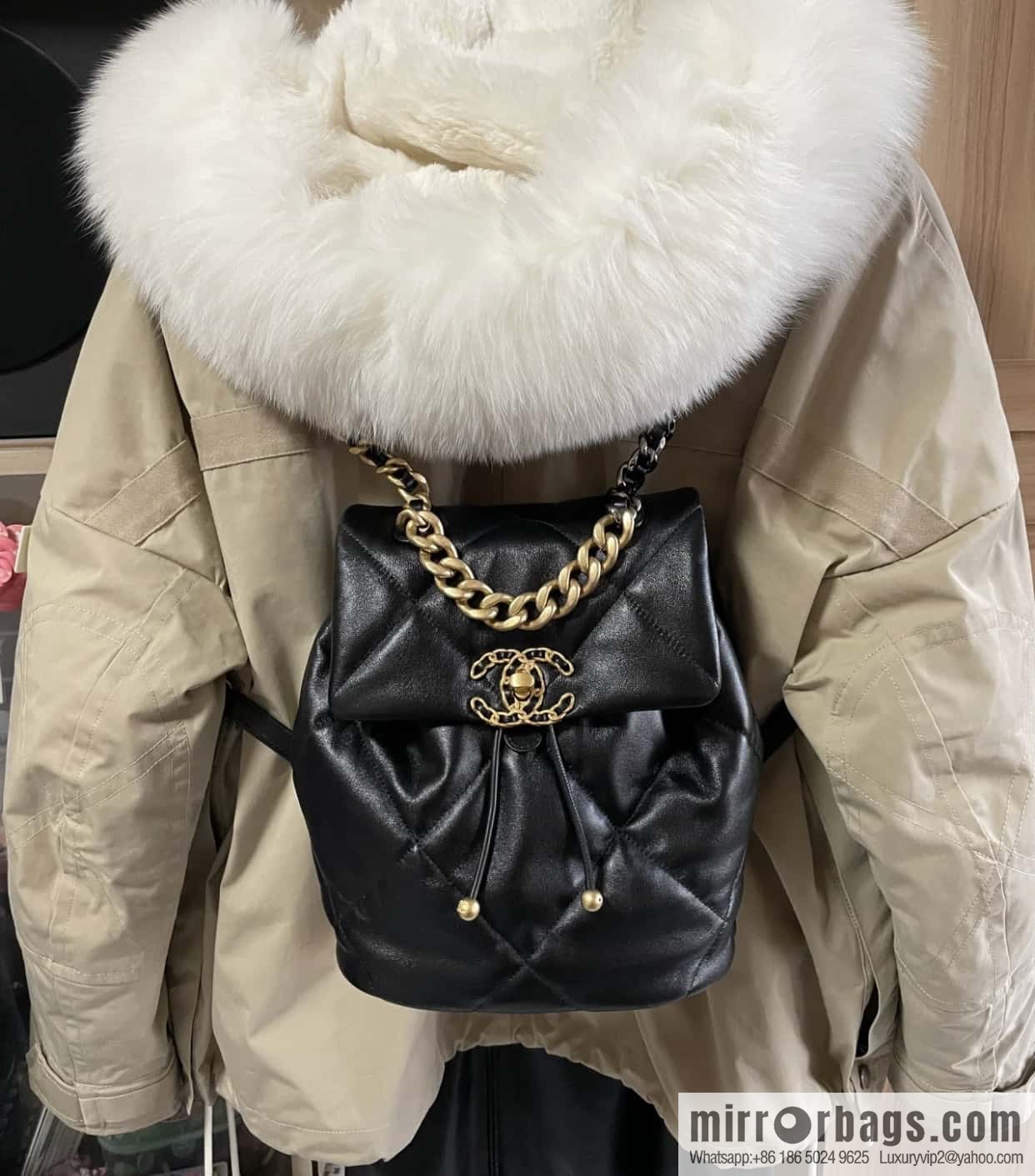 CHANEL 24C 19bag double backpack AS4223