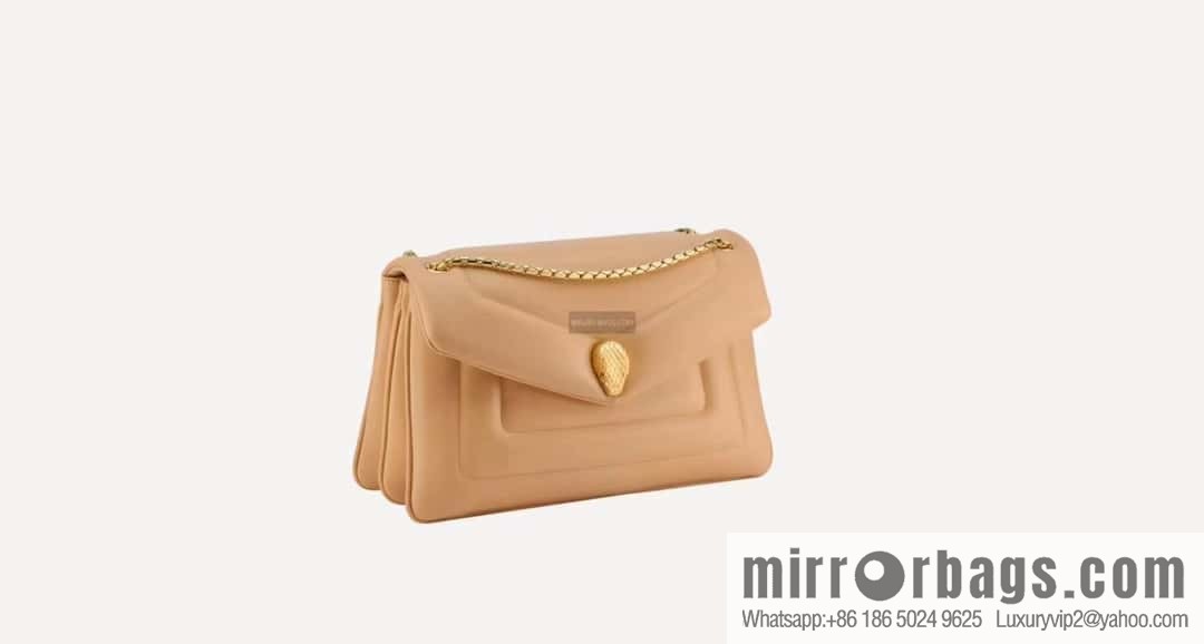 BVLGARI Bulgari SERPENTI REVERSE Small Shoulder Bag 292123 Apricot 22CM