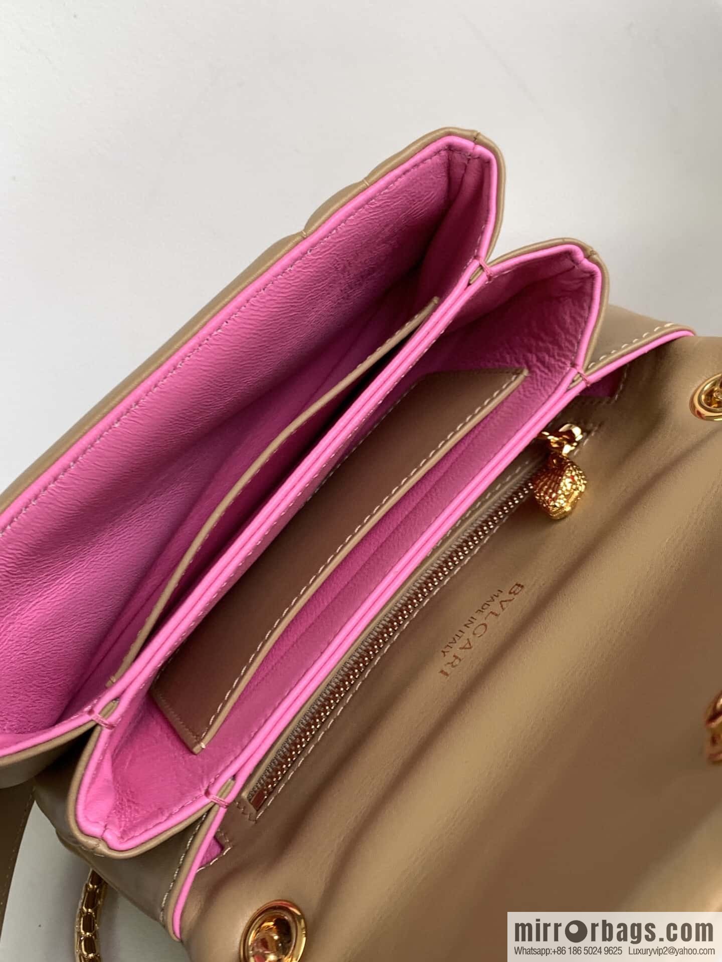 BVLGARI Bulgari SERPENTI REVERSE Small Shoulder Bag 292123 Apricot 22CM