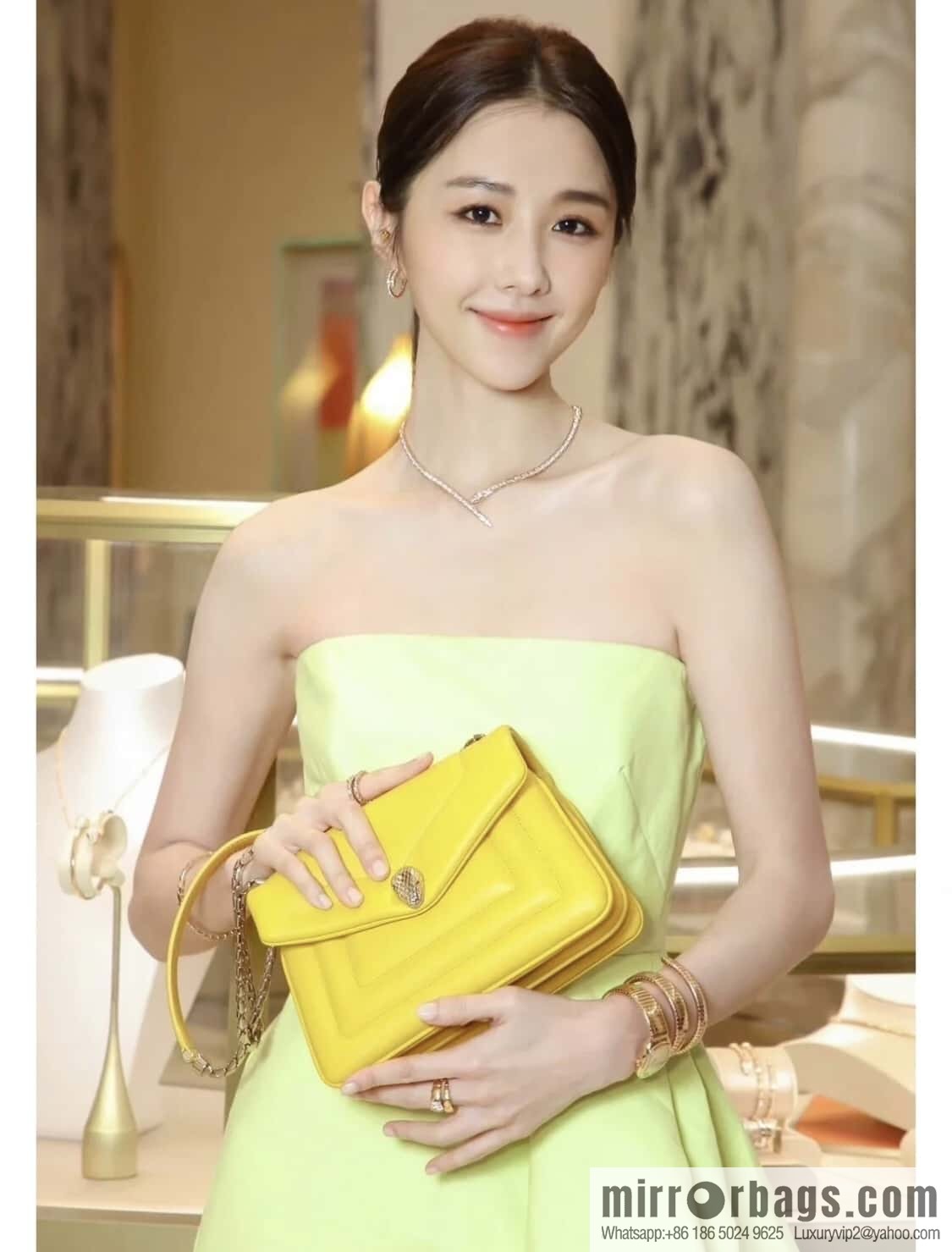 BVLGARI Bulgari SERPENTI REVERSE Small Shoulder Bag 292123 Yellow 22CM
