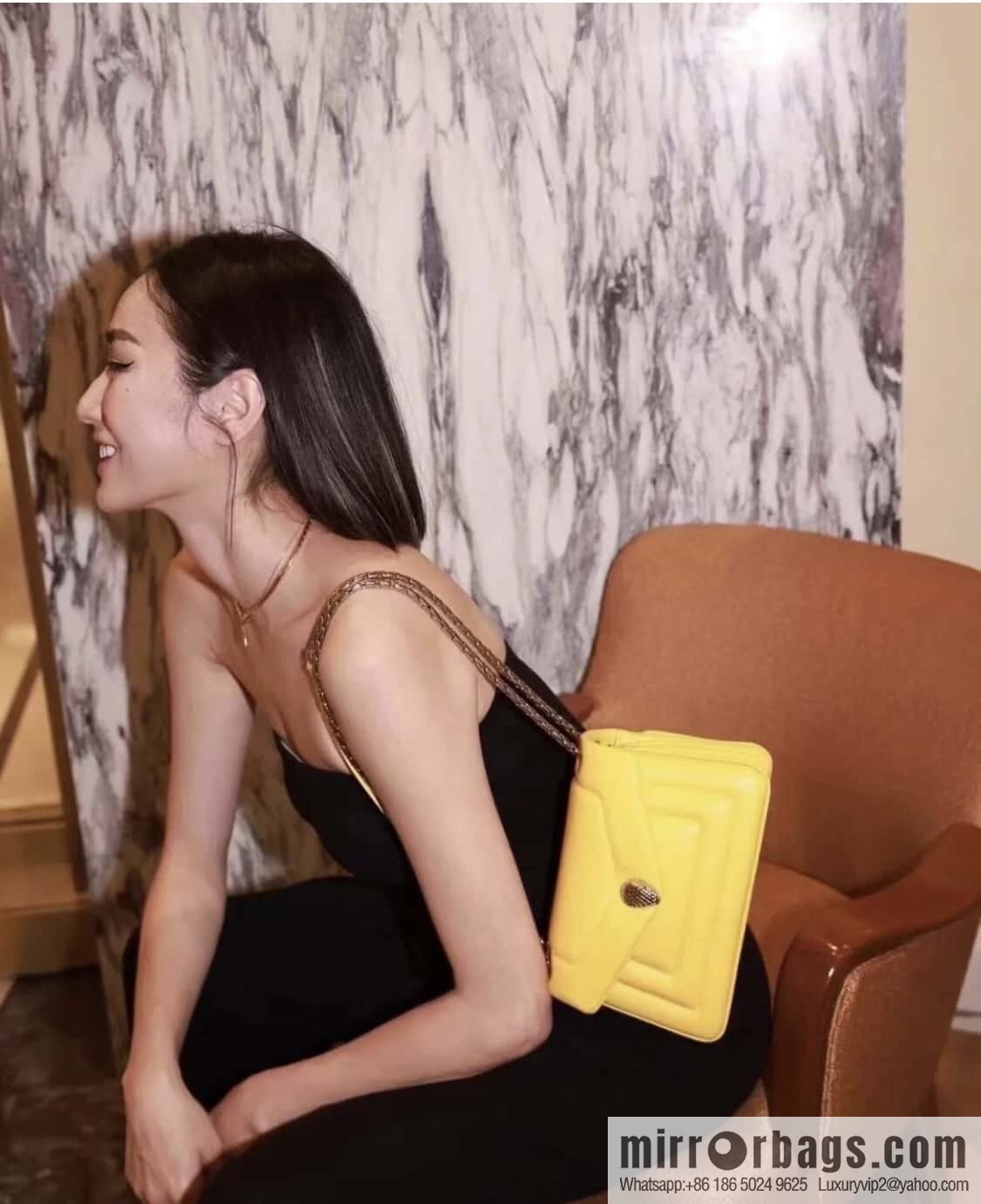 BVLGARI Bulgari SERPENTI REVERSE Small Shoulder Bag 292123 Yellow 22CM