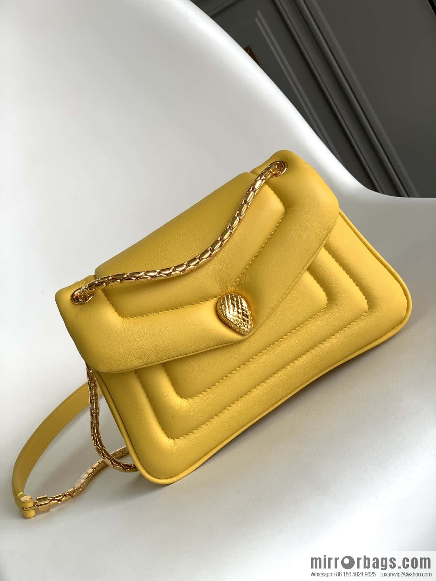 BVLGARI Bulgari SERPENTI REVERSE Small Shoulder Bag 292123 Yellow 22CM