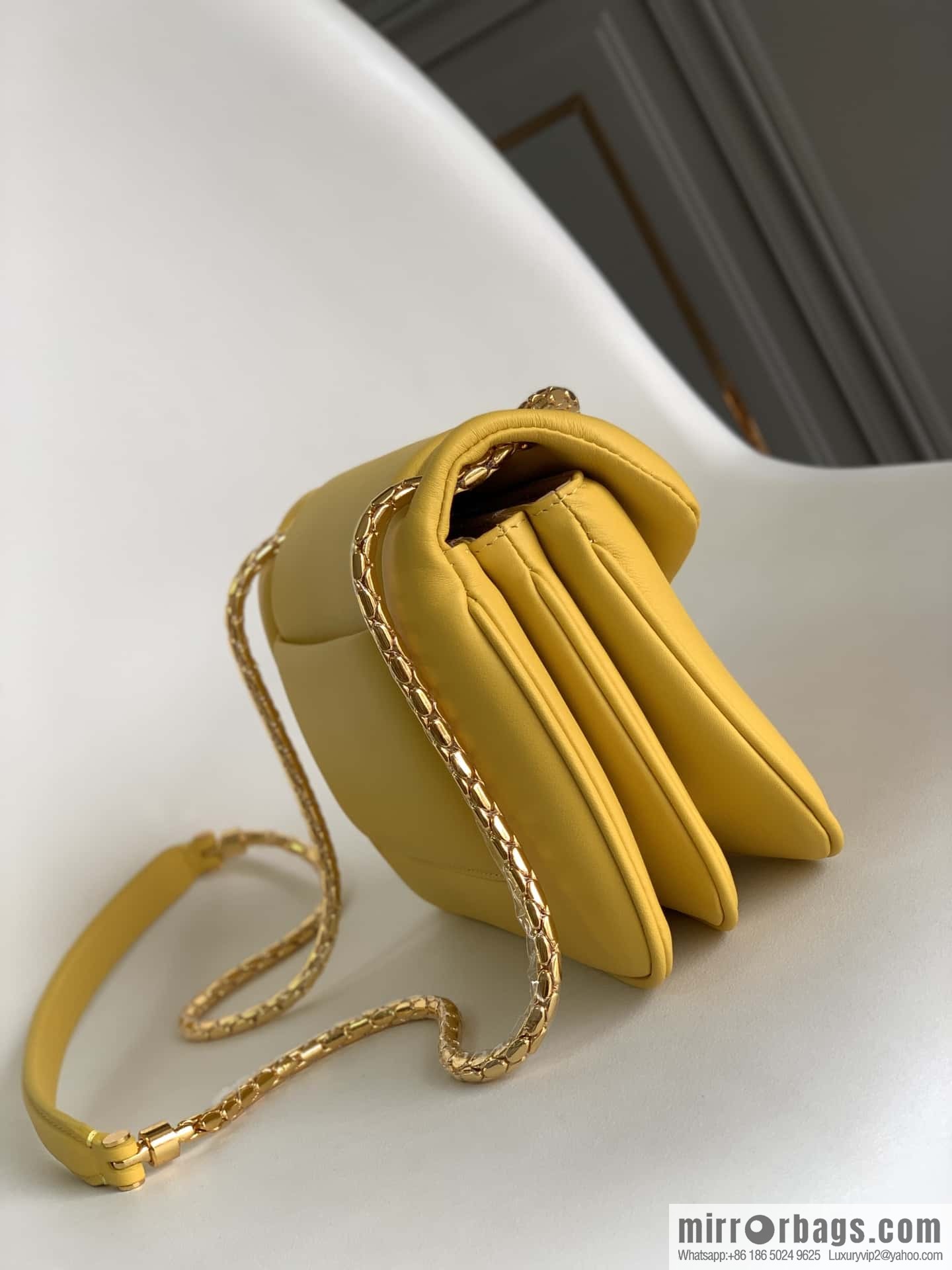 BVLGARI Bulgari SERPENTI REVERSE Small Shoulder Bag 292123 Yellow 22CM
