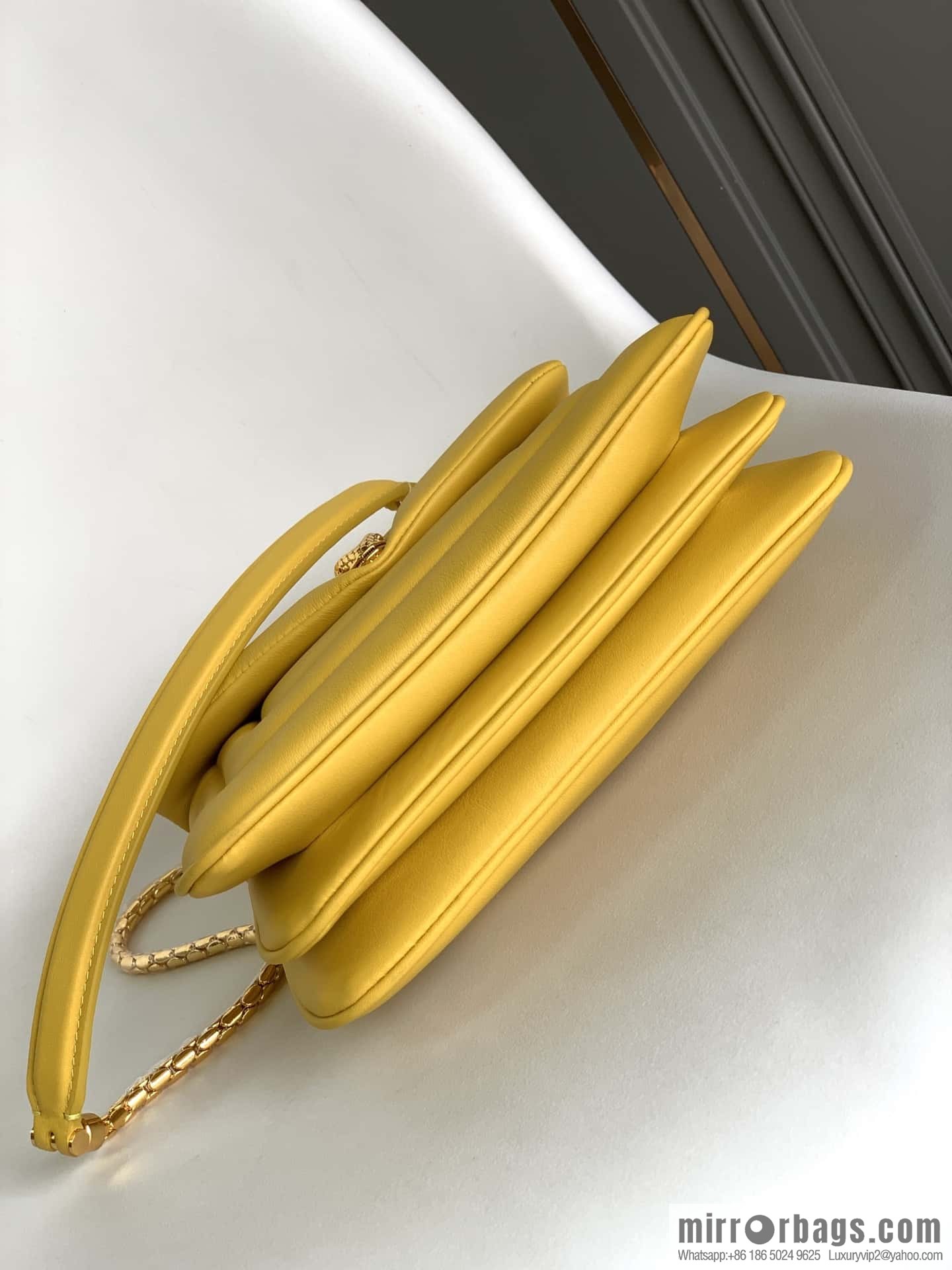 BVLGARI Bulgari SERPENTI REVERSE Small Shoulder Bag 292123 Yellow 22CM