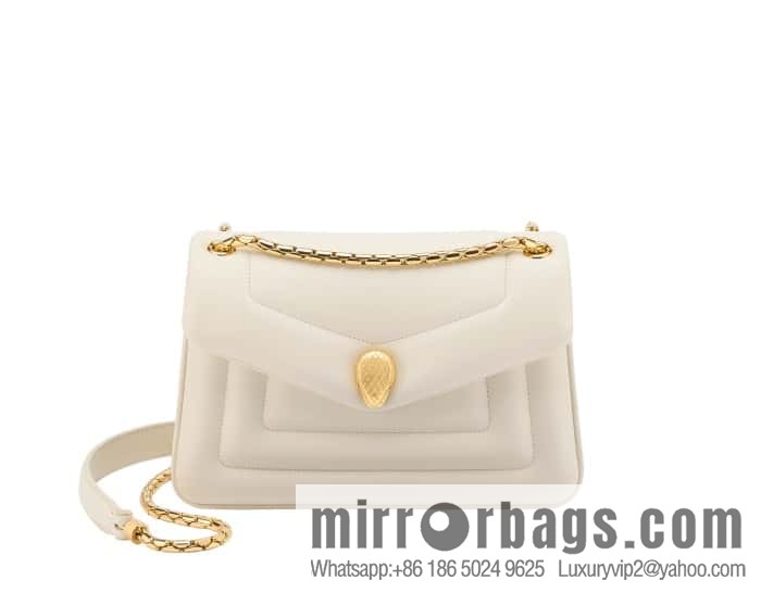 BVLGARI Bulgari SERPENTI REVERSE Small Shoulder Bag 292123 White 22CM