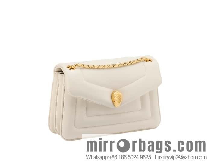 BVLGARI Bulgari SERPENTI REVERSE Small Shoulder Bag 292123 White 22CM