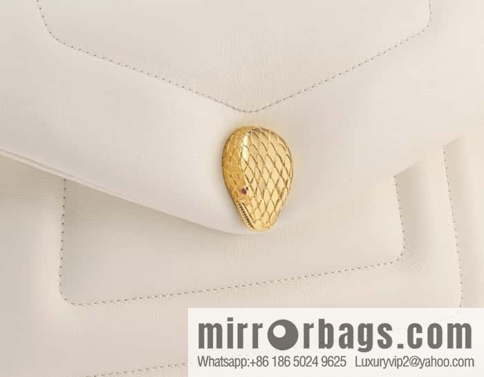 BVLGARI Bulgari SERPENTI REVERSE Small Shoulder Bag 292123 White 22CM