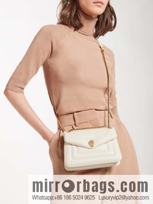 BVLGARI Bulgari SERPENTI REVERSE Small Shoulder Bag 292123 White 22CM