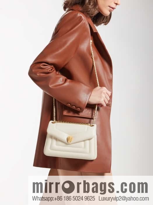 BVLGARI Bulgari SERPENTI REVERSE Small Shoulder Bag 292123 White 22CM