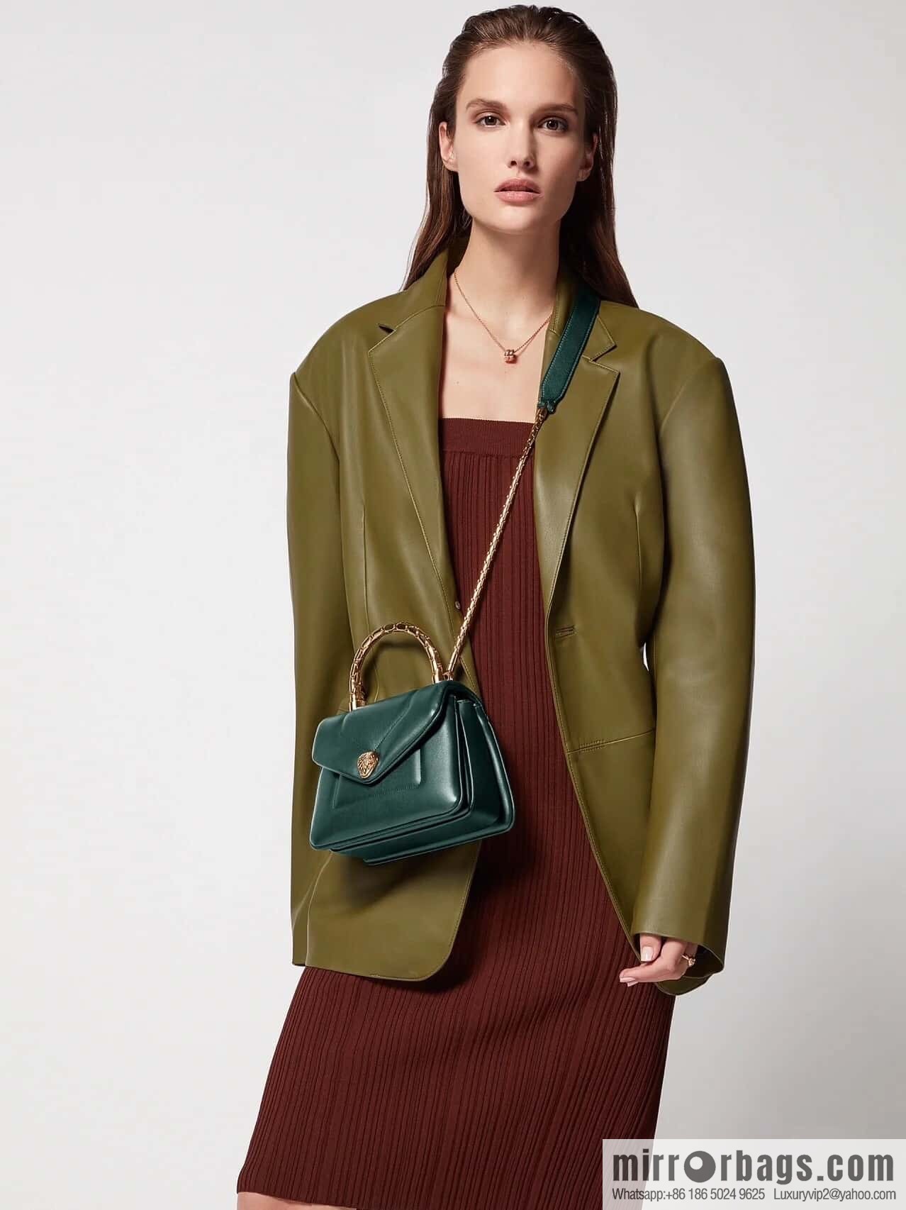 BVLGARI Bulgari SERPENTI REVERSE Small tote bag 292128 green 20CM