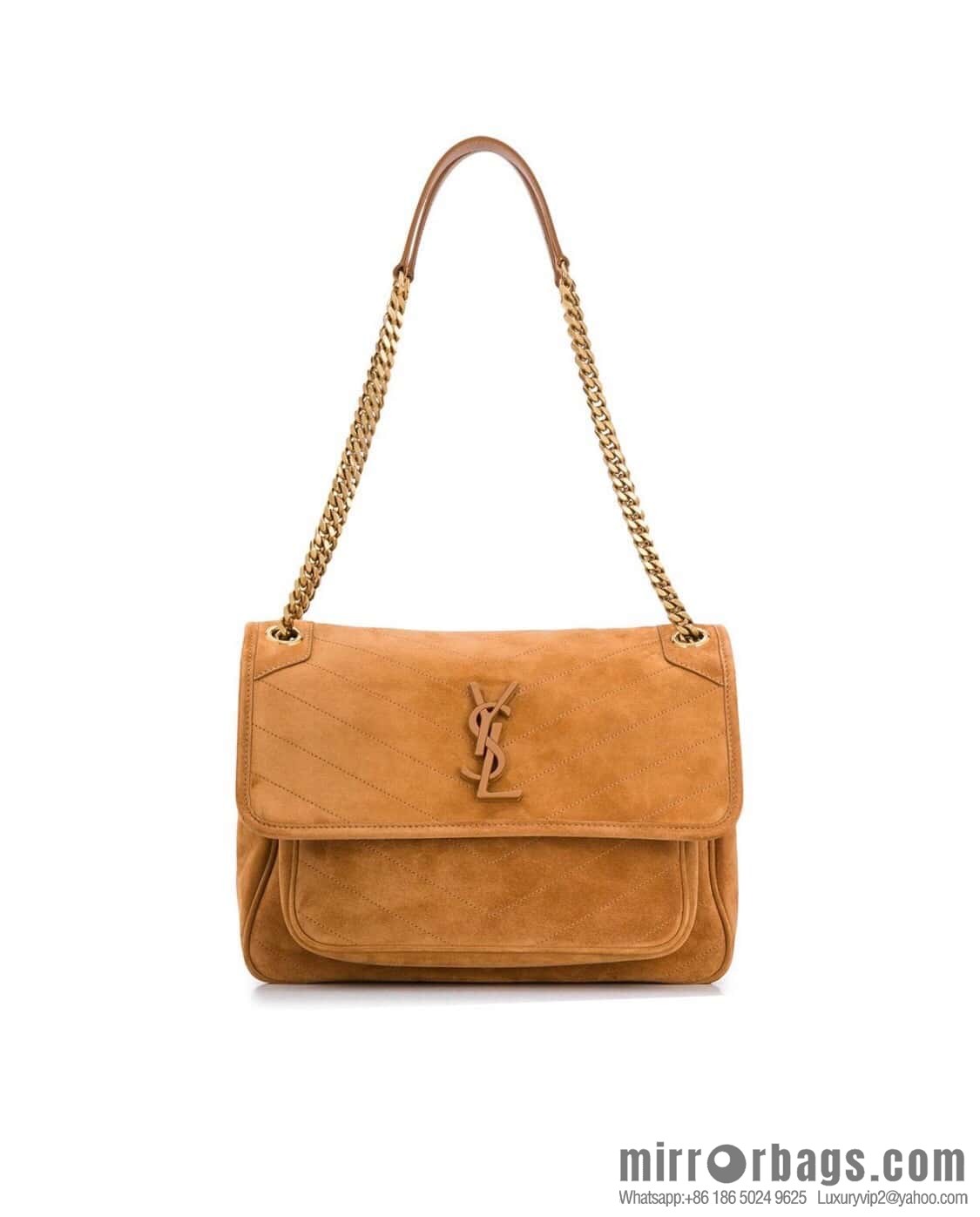 Saint laurent Ysl Niki 28cm suede and leather 498894 caramel