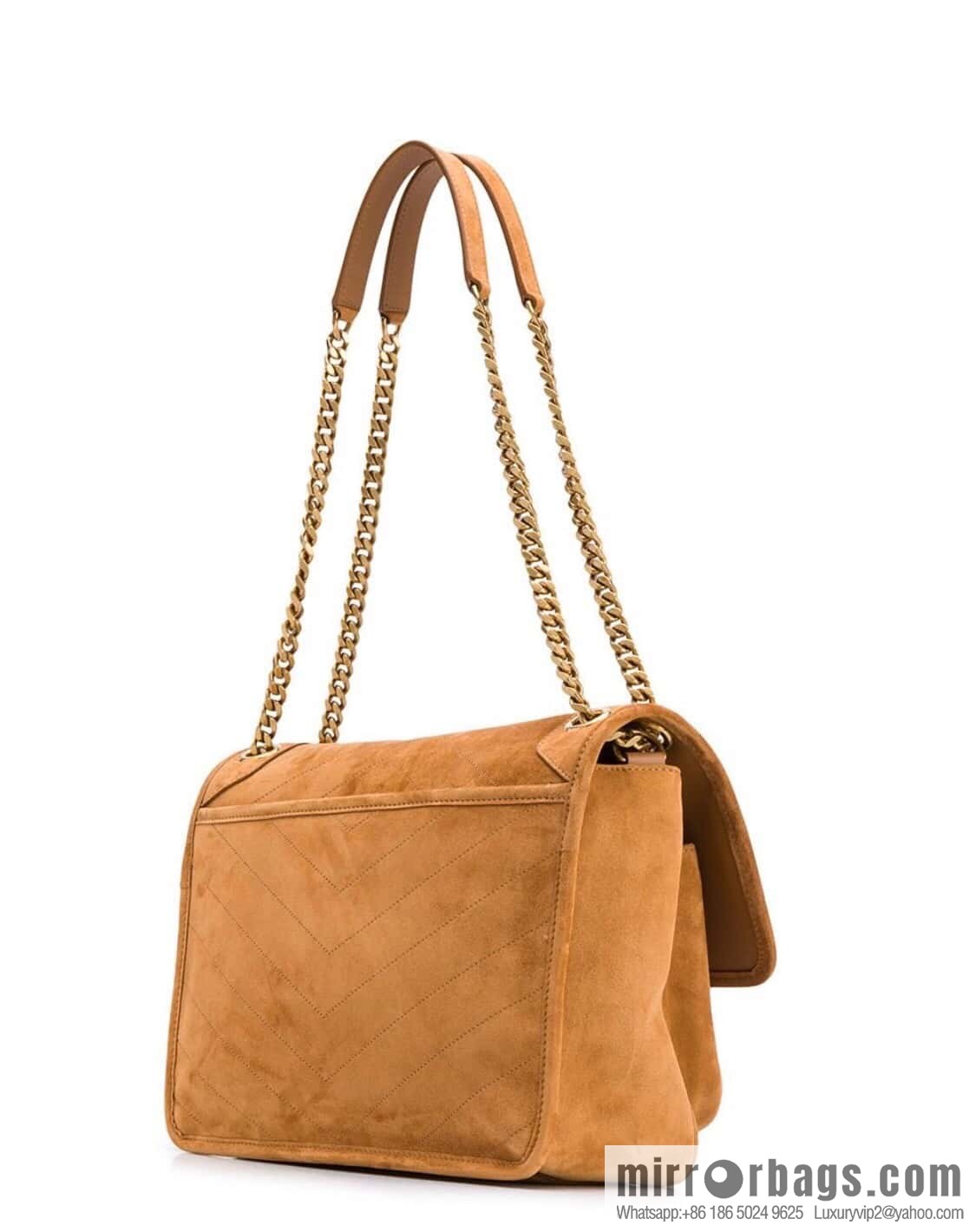 Saint laurent Ysl Niki 28cm suede and leather 498894 caramel