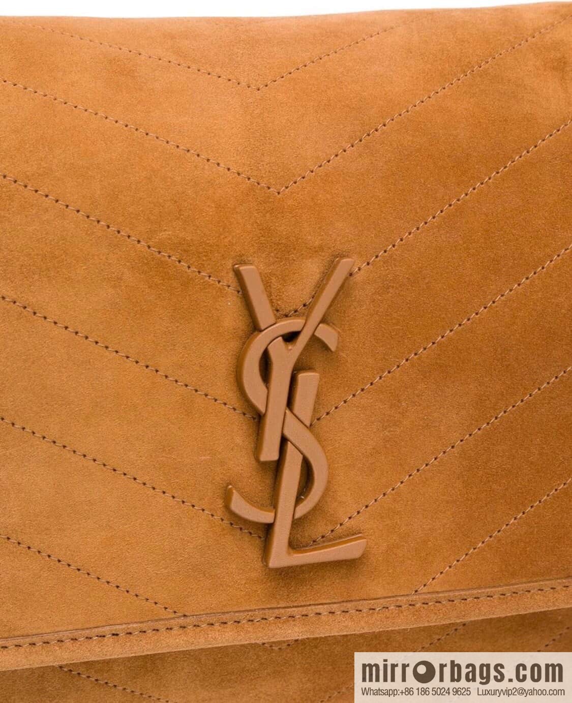 Saint laurent Ysl Niki 28cm suede and leather 498894 caramel