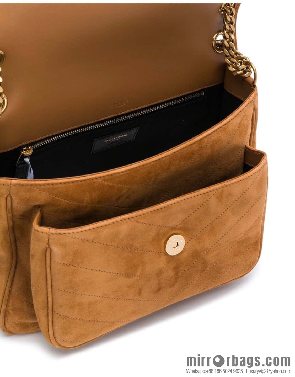 Saint laurent Ysl Niki 28cm suede and leather 498894 caramel