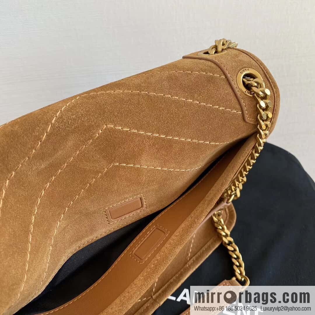 Saint laurent Ysl Niki 28cm suede and leather 498894 caramel