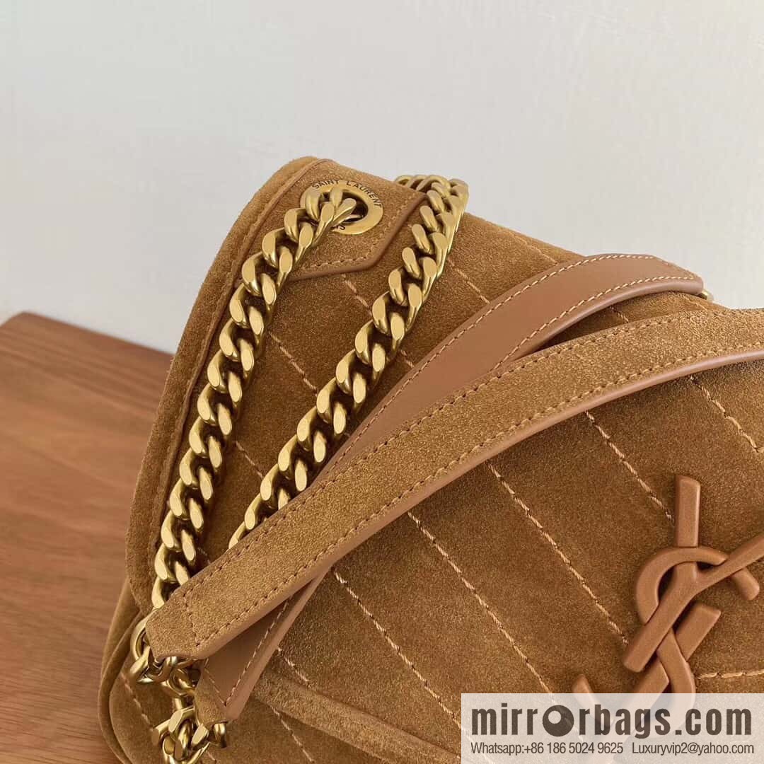 Saint laurent Ysl Niki 28cm suede and leather 498894 caramel
