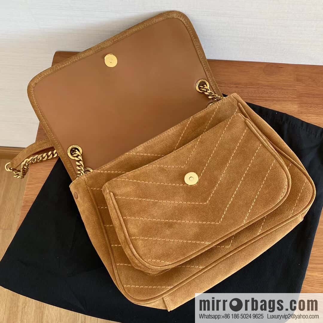 Saint laurent Ysl Niki 28cm suede and leather 498894 caramel