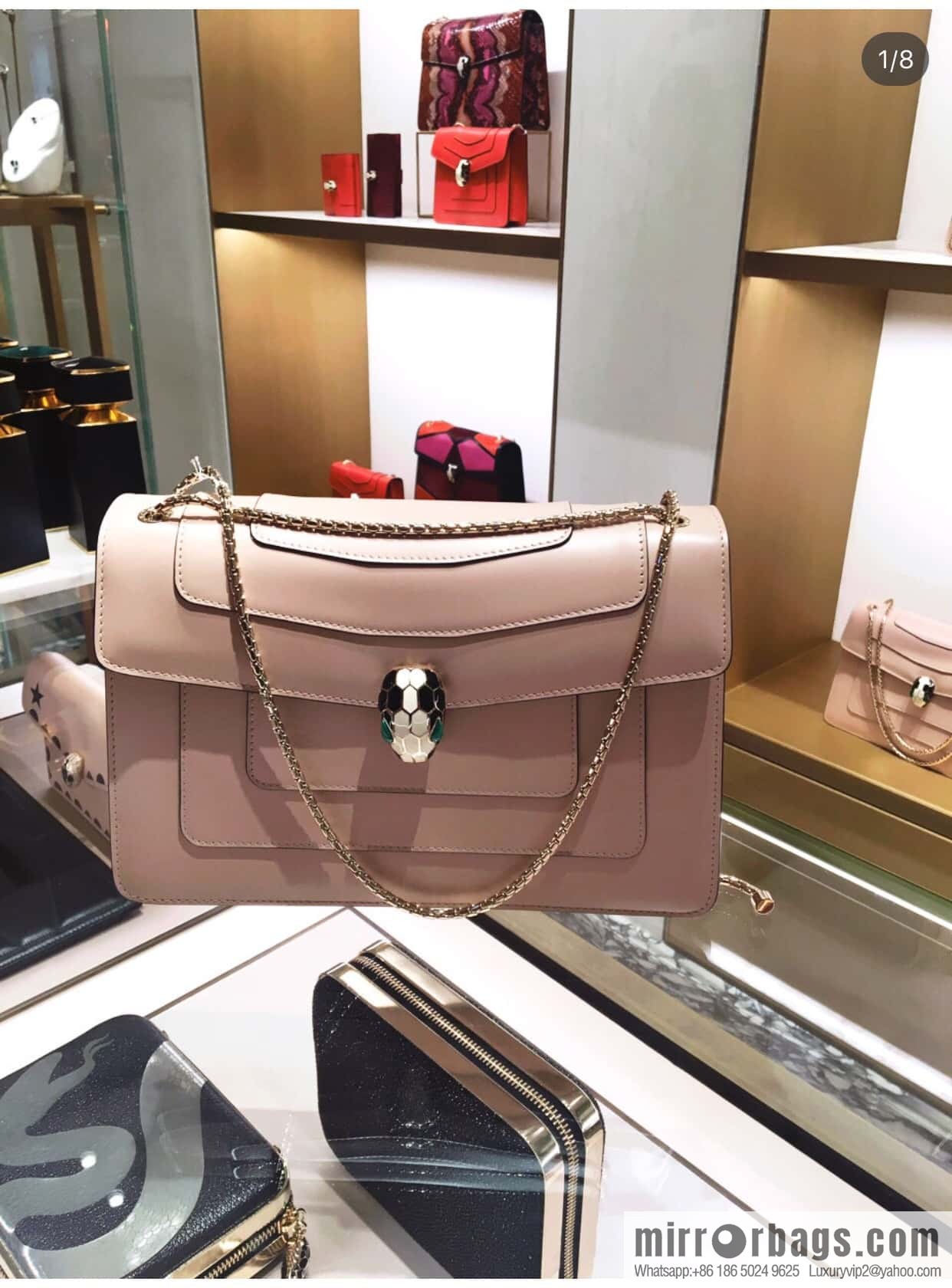 BVLGARI Bulgari Serpenti Series, Double 27cm 38326 Macaron Powder