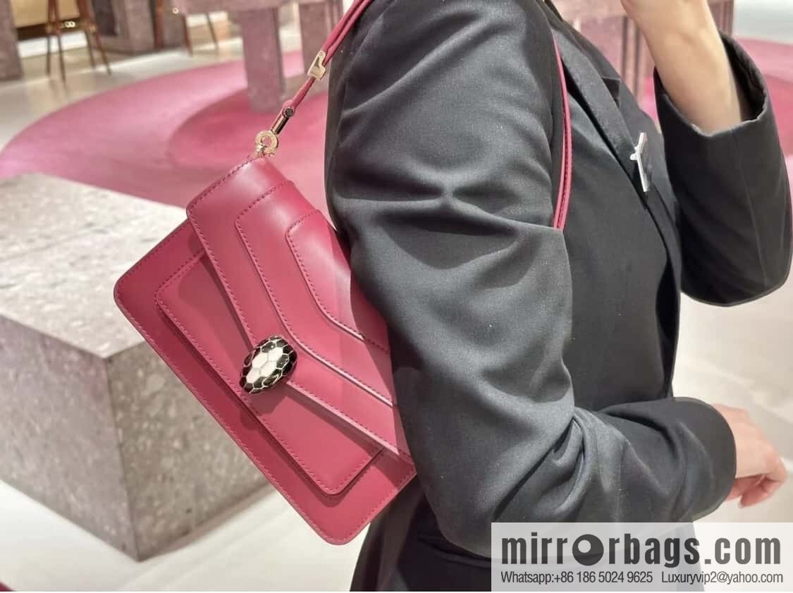 BVLGARI Bulgari EAST-WEST Series Small Shoulder Bag 292103 Anemone Spinel Pink 22CM