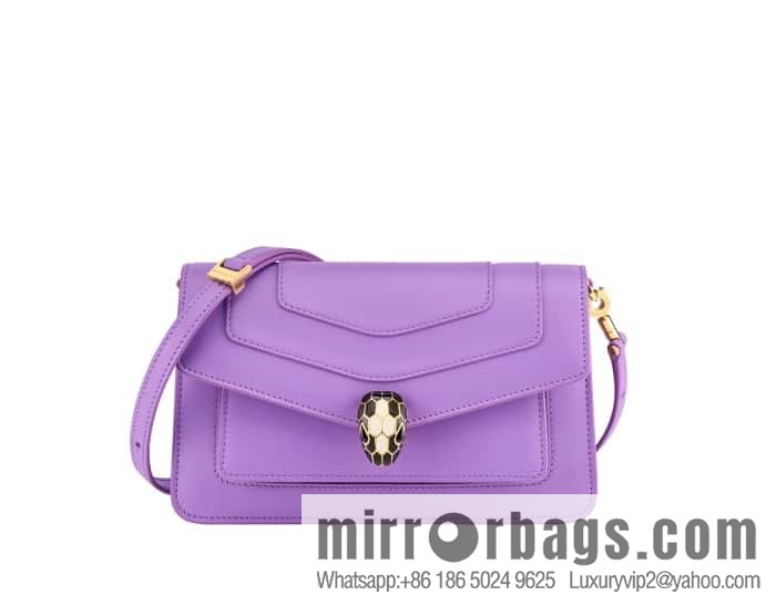 BVLGARI Bulgari EAST-WEST Series Small Shoulder Bag 292103 Light Purple Crystal Lilac 22CM