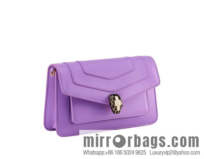 BVLGARI Bulgari EAST-WEST Series Small Shoulder Bag 292103 Light Purple Crystal Lilac 22CM