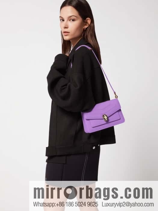 BVLGARI Bulgari EAST-WEST Series Small Shoulder Bag 292103 Light Purple Crystal Lilac 22CM