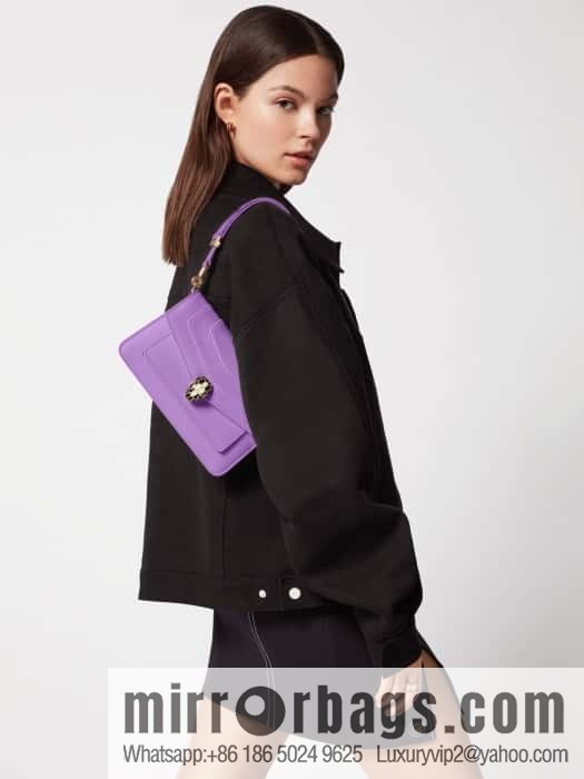 BVLGARI Bulgari EAST-WEST Series Small Shoulder Bag 292103 Light Purple Crystal Lilac 22CM