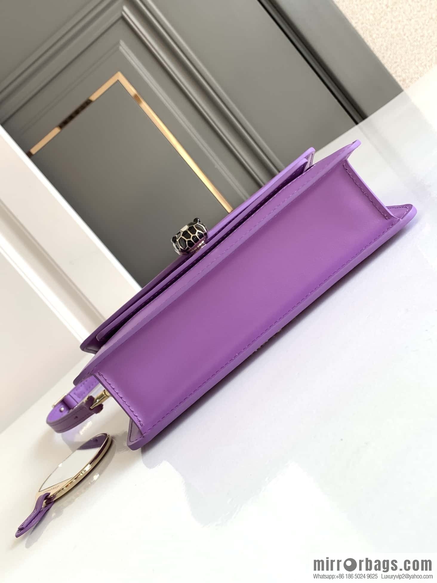 BVLGARI Bulgari EAST-WEST Series Small Shoulder Bag 292103 Light Purple Crystal Lilac 22CM