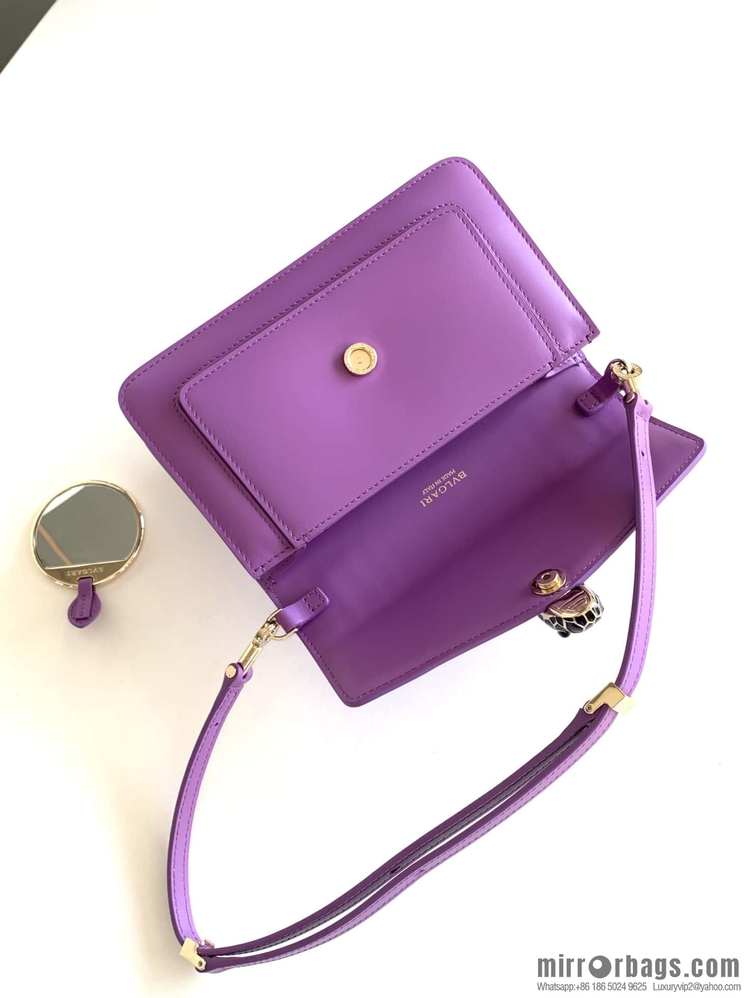 BVLGARI Bulgari EAST-WEST Series Small Shoulder Bag 292103 Light Purple Crystal Lilac 22CM