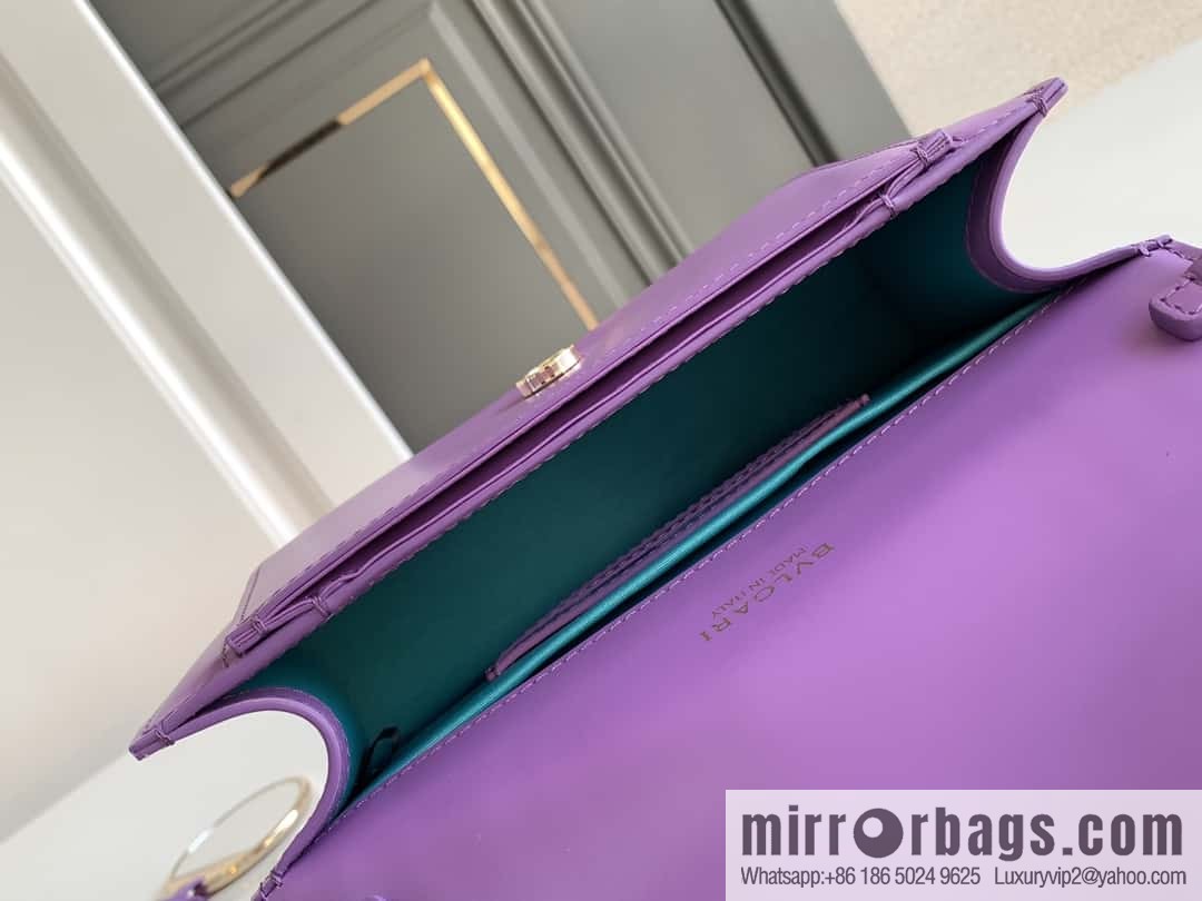 BVLGARI Bulgari EAST-WEST Series Small Shoulder Bag 292103 Light Purple Crystal Lilac 22CM